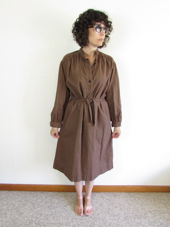 Vintage Indian Dress 1970s Brown India Imports of… - image 2