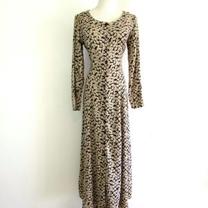 Vintage 1990s Moda International Black and Tan Floral Button Front Maxi  Grunge Rayon Dress S M - Etsy