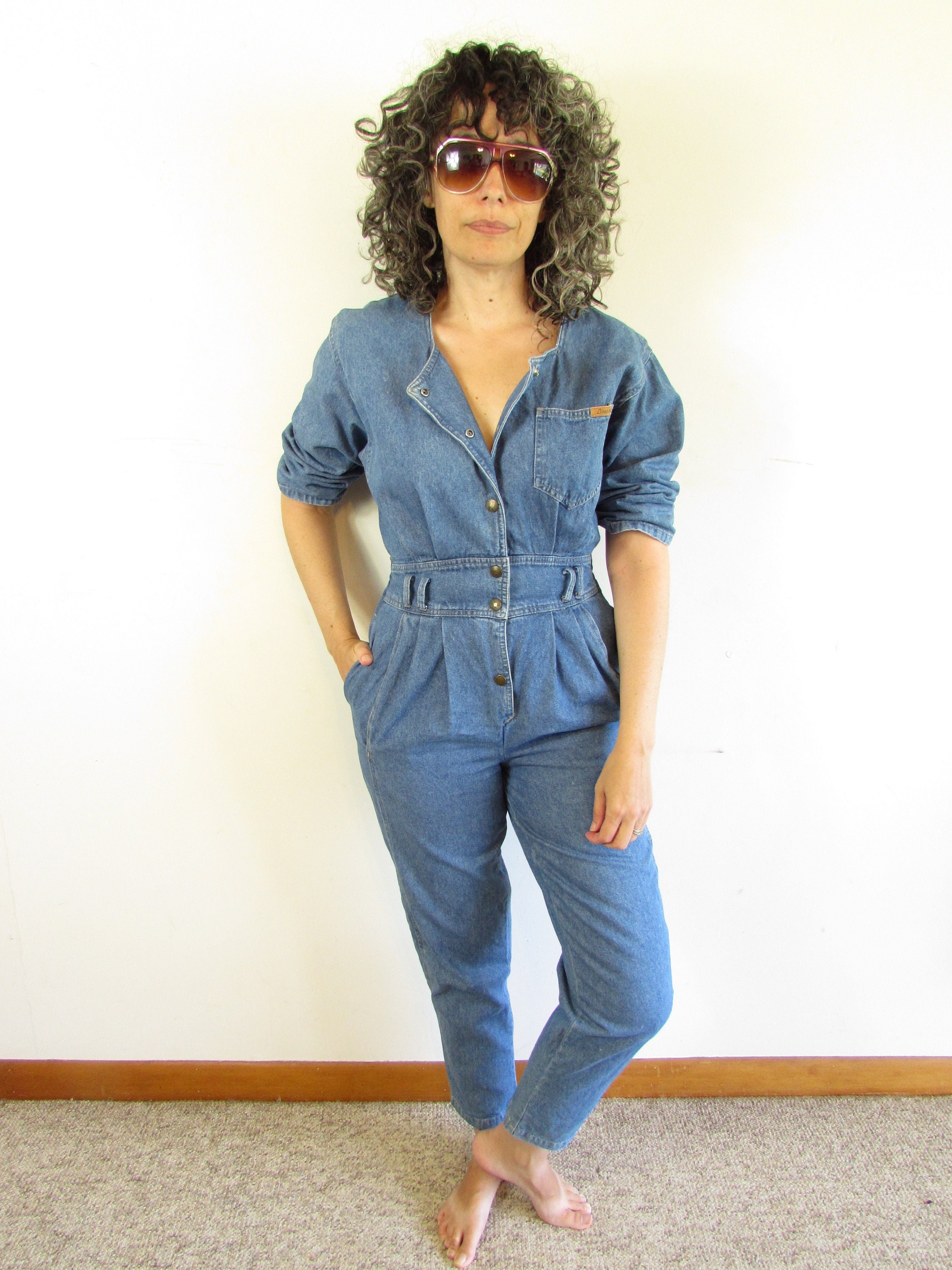 Vintage Denim Jumpsuit 1980s 1990s Dreams Stonewash Denim Dolman Sleeve Cinch Waist Tapered Leg Jumpsuit S M - Etsy Vintage Denim Jumpsuit 1980s 1990s Dreams Stonewash Denim Dolman Sleeve Cinch Waist Tapered Leg Jumpsuit S M - Etsy