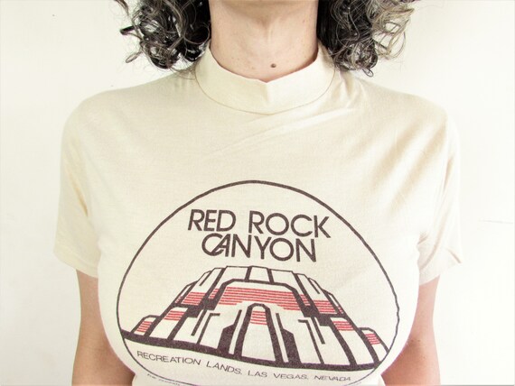 Vintage Red Rock Canyon T shirt 1980s Hanes Tan R… - image 4