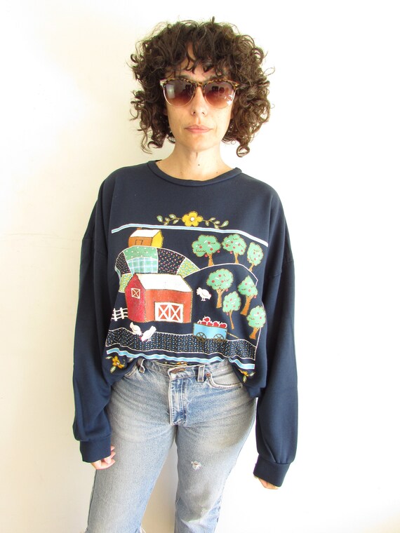 Vintage Grandma Sweatshirt 1980s 1990s Country Far