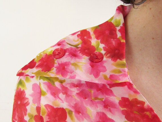 Vintage Floral Blouse 1970s Vintage Handmade Semi… - image 9