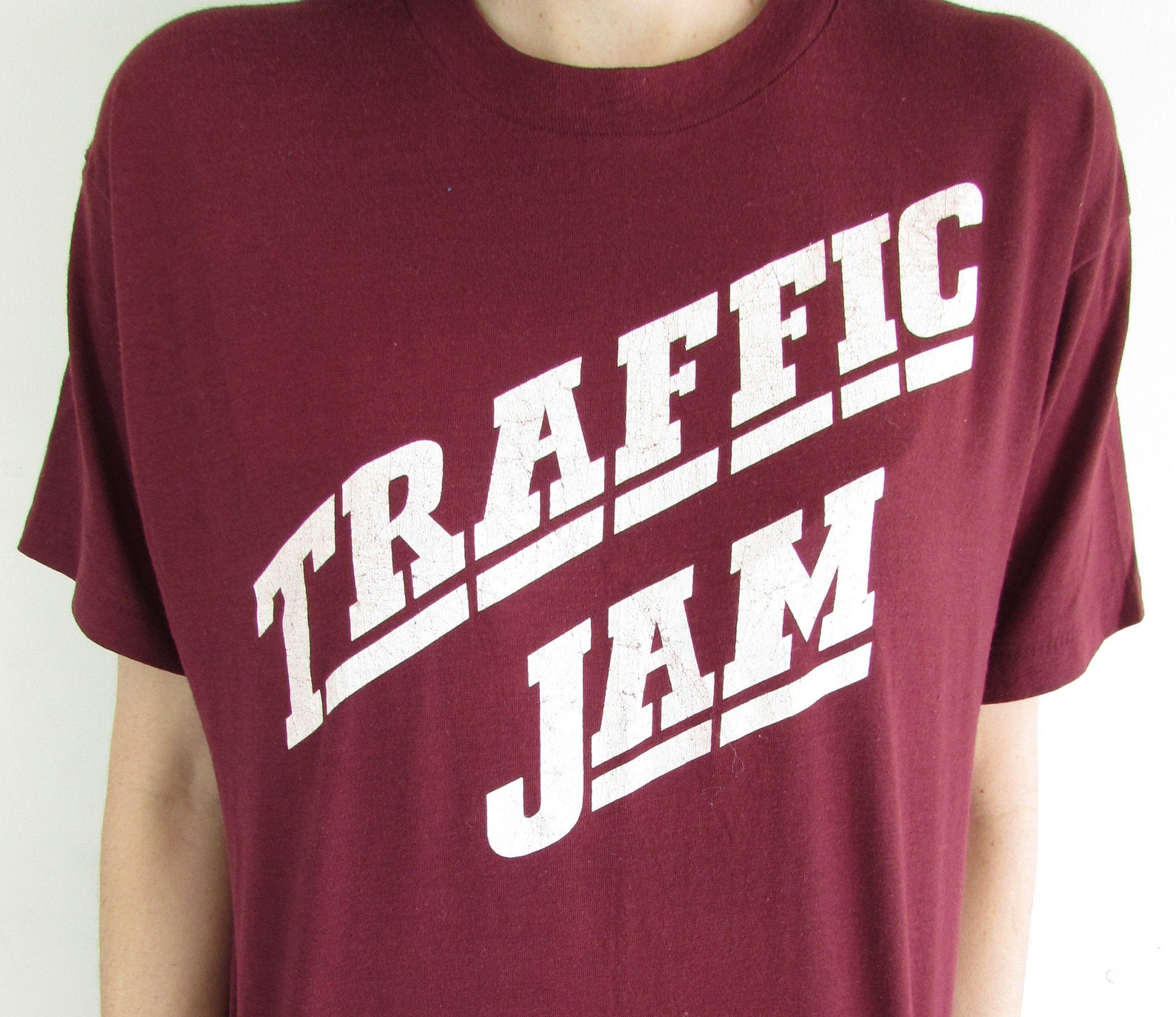 Vintage Traffic Jam Band T Shirt 1987 Conception Tour Maroon Etsy