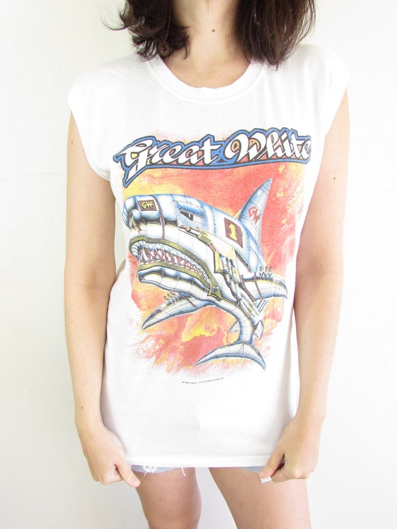 Vintage Great White Band Concert T Shirt 1984 Sti… - image 3