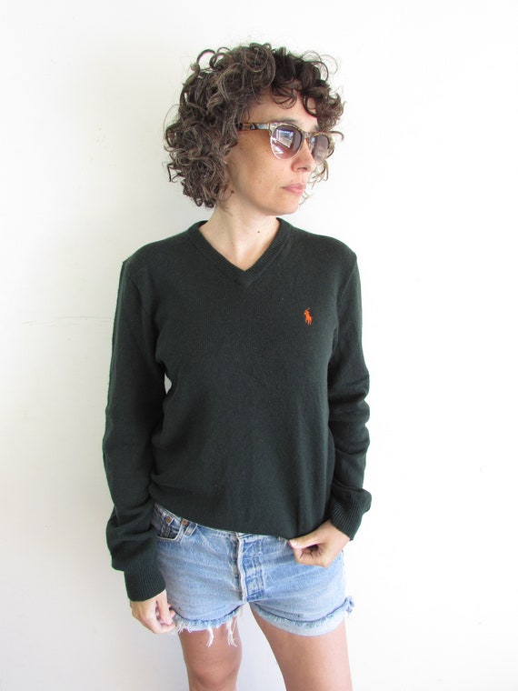 Vintage Green Sweater 1990s Y2K Polo Ralph Lauren… - image 2