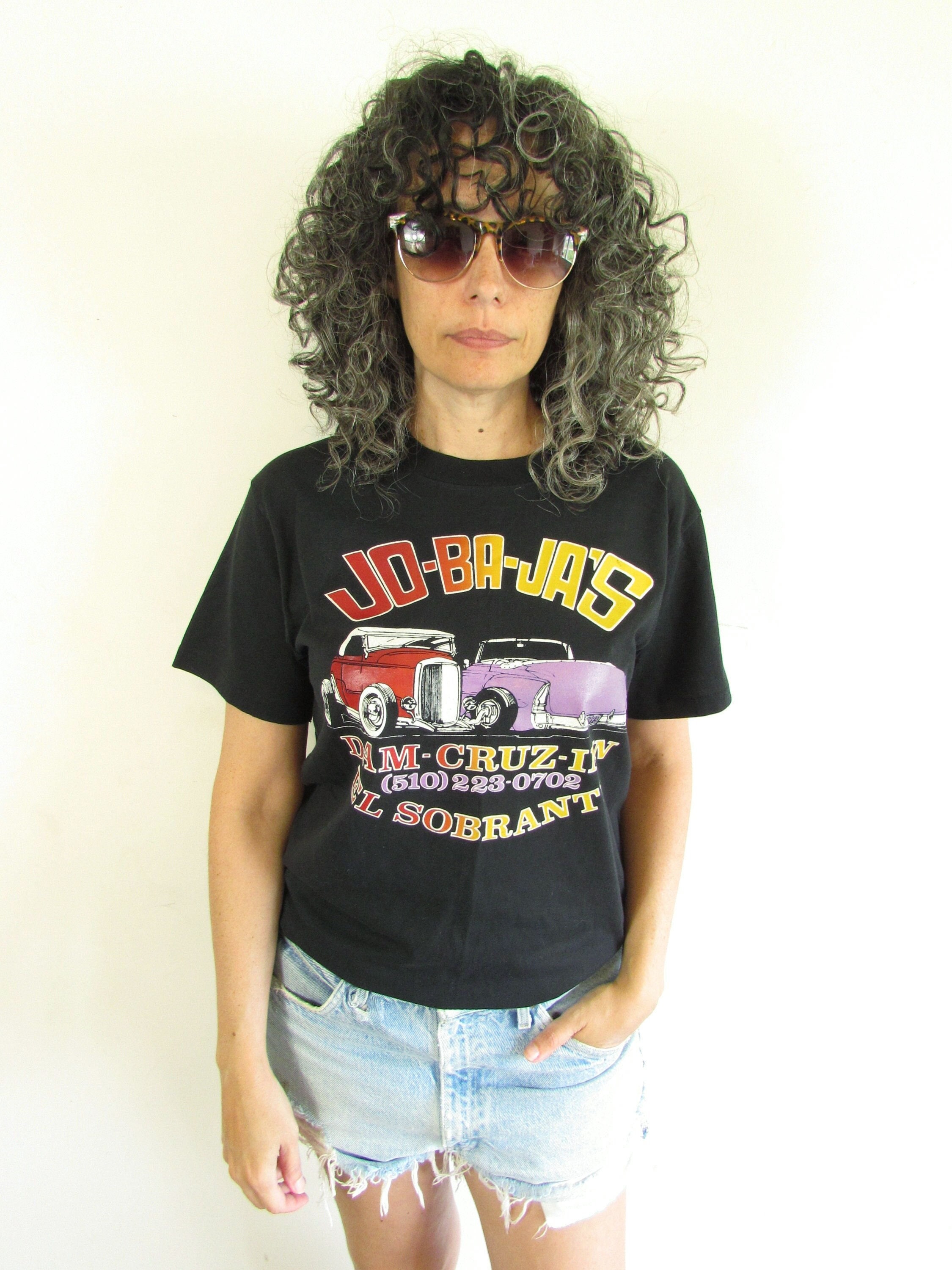最大12%OFFクーポン Vintage Car Dam Jas Ba Jo Black 1990s 1980s Shirt T Cruz トップス