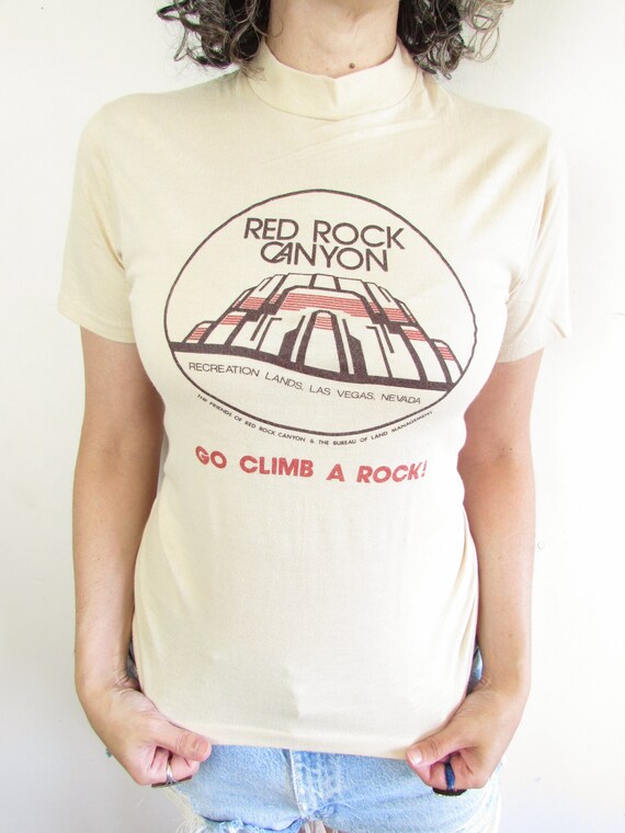 Vintage Red Rock Canyon T shirt 1980s Hanes Tan R… - image 3