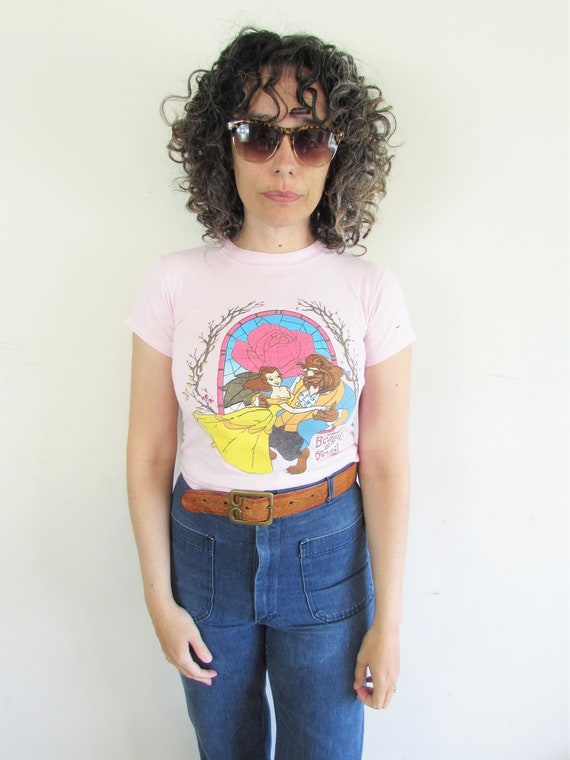 Vintage Beauty and the Beast Tee 1990s Y2K SSI Pin