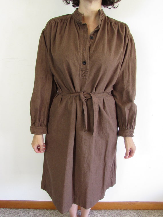 Vintage Indian Dress 1970s Brown India Imports of… - image 5