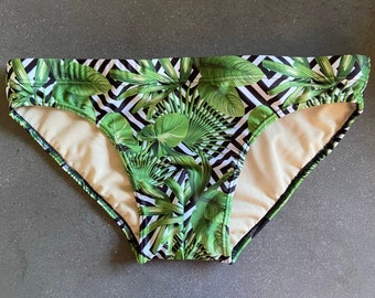 Men's Geometric Palm Swim Briefs, Men's Swimwear