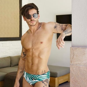 Men&#39;s Palm Leaf Swim Brief, Men&#39;s Swimwear