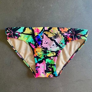 Summer Vibes Swim Brief- Mens Swim Brief, Neon Swim Brief