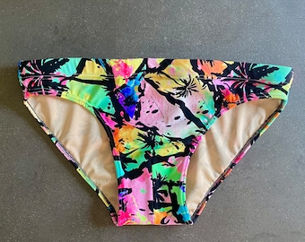 Neon Palm Print Swim Brief – Men's Summer Swimwear