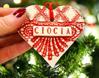 Ciocia Heart Ornament, Polish Aunt, Stocking Stuffer, Ciocia Birthday, Baby Shower, Secret Santa