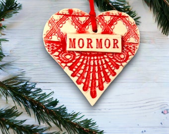 Mormor Ceramic Ornament, Swedish Grandmother Gift, Norwegian Grandma, Pregnancy Reveal