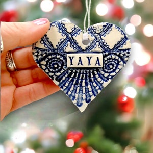 Yaya Heart Ornament, Yaya Christmas Gift, New Grandmother, Yaya Birthday, Mother's Day