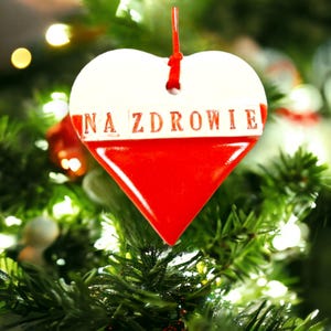 Na Zdrowie Ornament, Cheers in Polish, Poland Flag, Restaurant Decor, Polish Toast, Polish Kitchen Decor