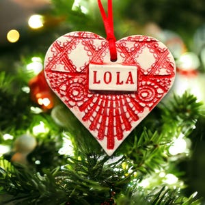Lola Heart Ornament, Filipino Grandmother, Mother's Day Gift, Pregnancy Reveal