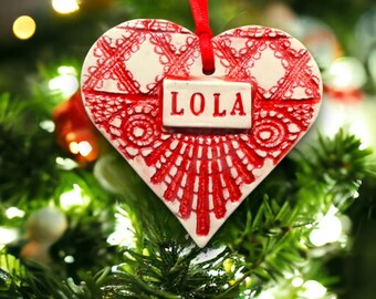 Lola Heart Ornament, Filipino Grandmother, Mother's Day Gift, Pregnancy Reveal