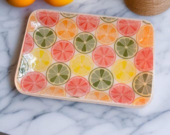 Fruit Slices Tray, Summer Patio Table Setting, Citrus Kitchen Decor, Contemporary Homeware