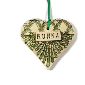 Nonna Ornament, Italian Grandmother, Christmas Ornament, Secret Santa, Stocking Stuffer Green