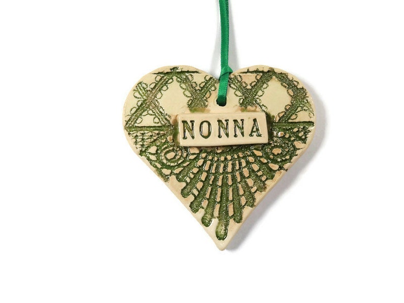 Nonna Ornament, Italian Grandmother, Christmas Ornament, Secret Santa, Stocking Stuffer Green