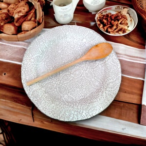 Large White Platter, Lace Serving Dish, Artistic Tableware, Unique Table Setting image 5
