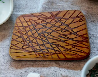 Brown Pottery Dish, Men's Valet Tray, Desk Caddy, Rustic Modern Decor, Coin Caddy