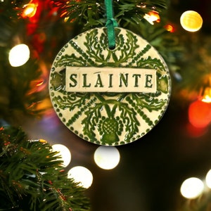 Slainte Ornament, Ireland Decor, Irish Ornament, St. Patrick's Day Ornament, Celtic Decor, Drinking Toast, Housewarming, Stocking Stuffer