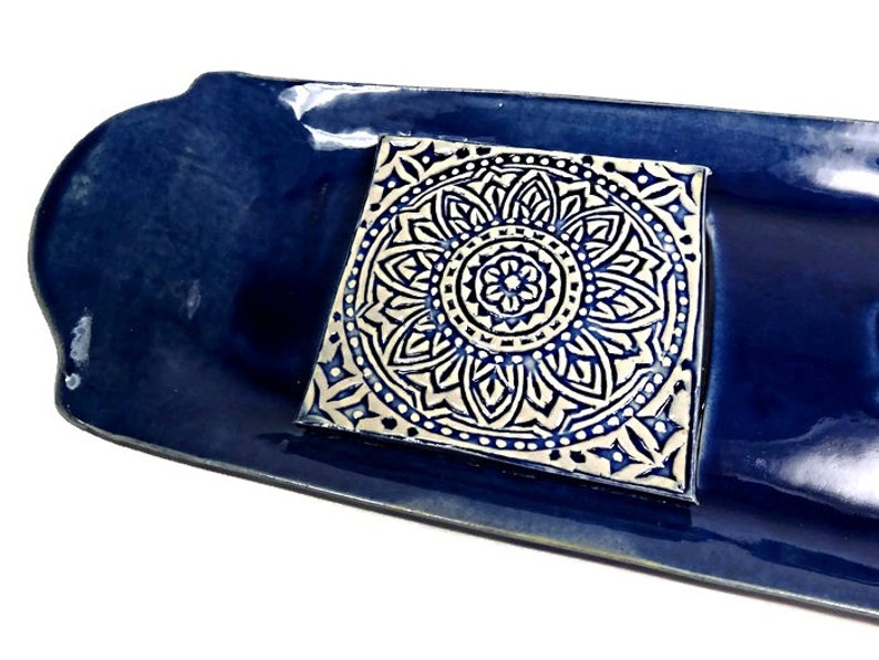 Boho Dorm D\u00e9cor Incense Plate Meditation Altar Yoga Teacher Gift Buddhist Decor Zen Dish Mandala Plate Bohemian Decor College D\u00e9cor