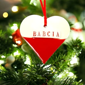 Babcia Ornament, Polish Flag, Grandmother Ornament, Birthday gift for Her