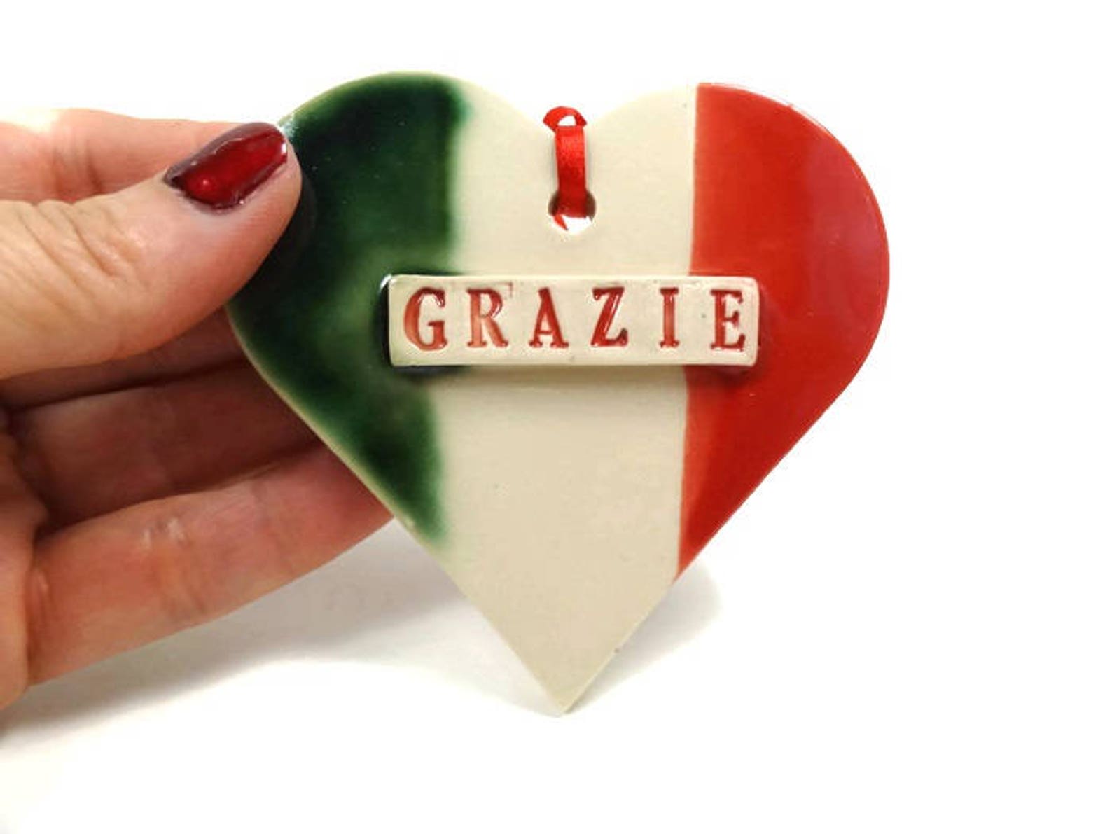 Grazie Ornament Italian Thank You Italian Flag Ornament Etsy