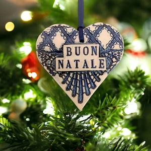 Buon Natale Ornament, Italian Ornament, Holiday Decor, Holiday Hostess Gift, Italy Christmas, Christmas Tree