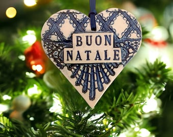 Buon Natale Ornament, Italian Ornament, Holiday Decor, Holiday Hostess Gift, Italy Christmas, Christmas Tree