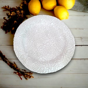 Large White Platter, Lace Serving Dish, Artistic Tableware, Unique Table Setting image 1