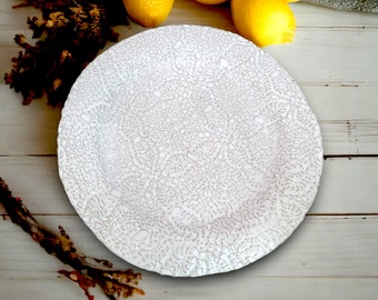 Large White Platter, Lace Serving Dish, Artistic Tableware, Unique Table Setting