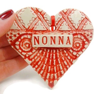 Nonna Ornament, Italian Grandmother, Christmas Ornament, Secret Santa, Stocking Stuffer Red