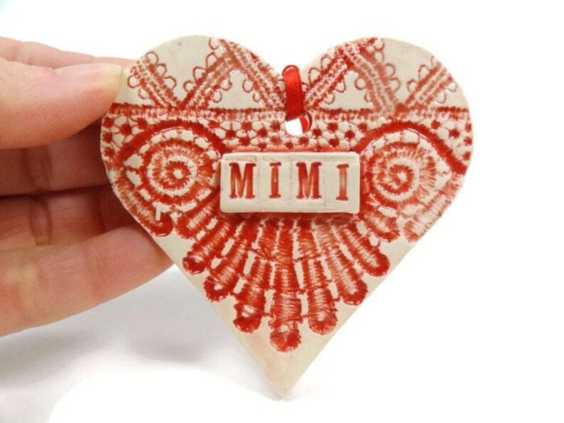 Mimi Ornament, Tree Ornament, Pregnancy Reveal, New Grandmother, Baby Announcement, Christmas Ornament, New Grandparent Red