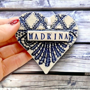 Madrina Ornament, Spanish Godmother, Gift from Godchild, Baptism, Christening Gift, Stocking Stuffer