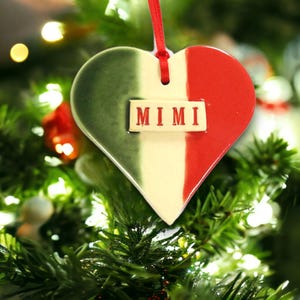 Mimi Ornament, Tree Ornament, Pregnancy Reveal, New Grandmother, Baby Announcement, Christmas Ornament, New Grandparent Italian flag