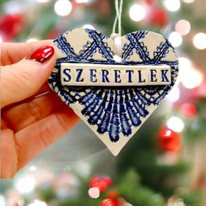 Szeretlek Ornament, Hungarian Wedding, Bridal Shower Favor, I Love You Hungarian, Engagement Announcement