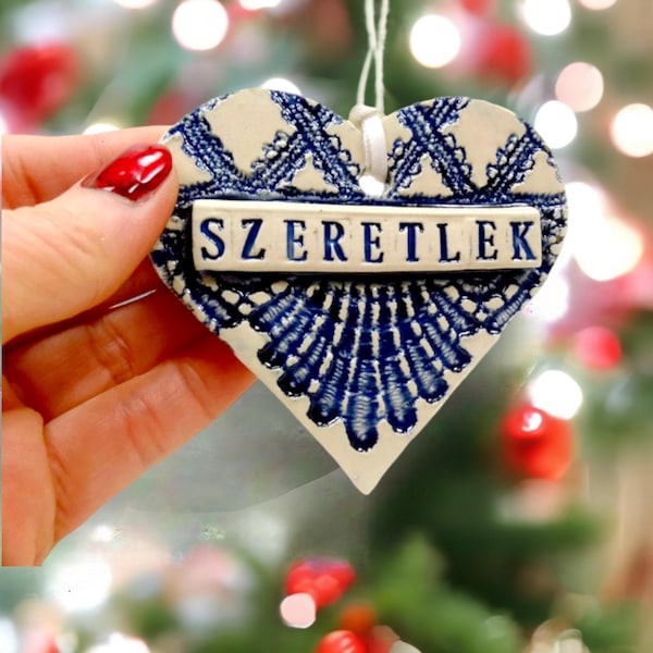 Szeretlek Ornament, Hungarian Wedding, Bridal Shower Favor, I Love You Hungarian, Engagement Announcement