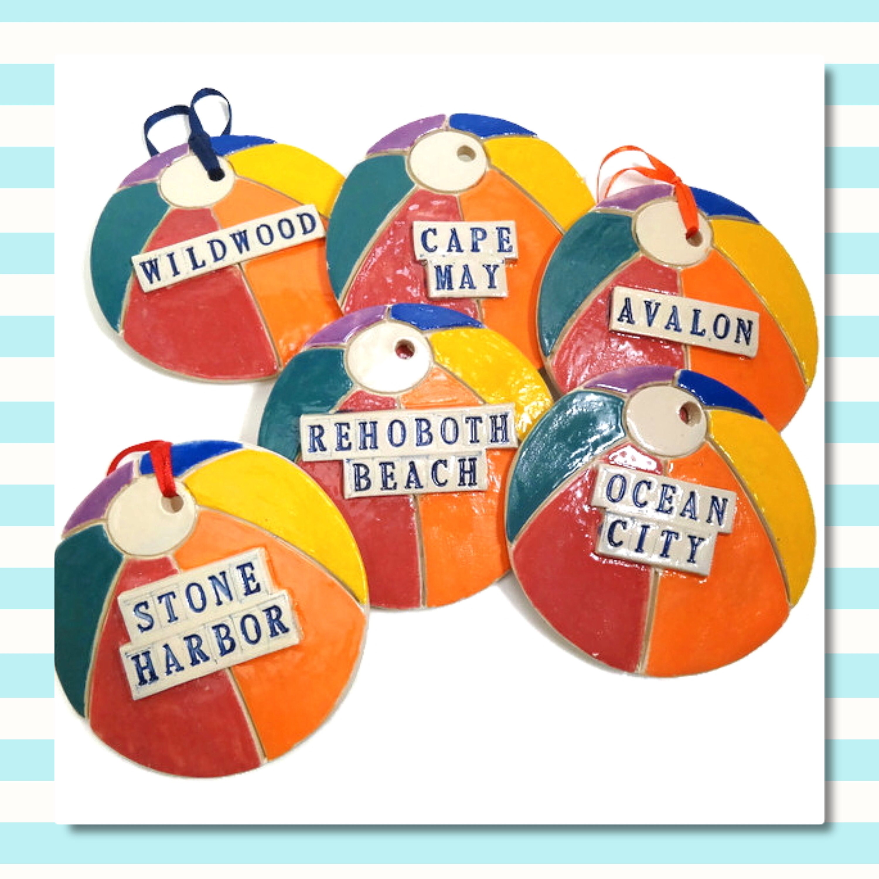 Beach Ball Ornament Beach House Decor Summer Decor Beach Etsy