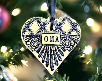 Oma Ornament, Grandmother Gift, Birthday Gift for Her, Baby Announcement