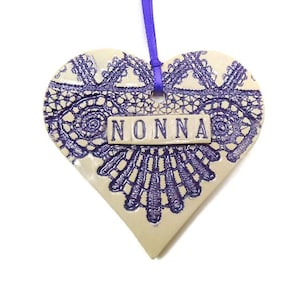 Nonna Ornament, Italian Grandmother, Christmas Ornament, Secret Santa, Stocking Stuffer Purple