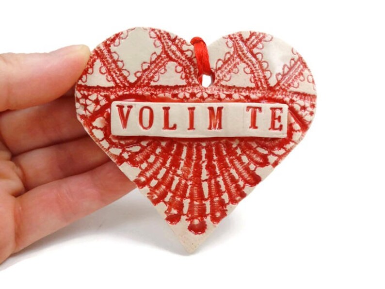 Volim Te Ornament Serbische Herz Braut Dusche Gefallen Etsy