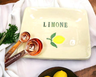 Limone Kitchen Dish, Lemon Kitchen Decor, Mother's Day Gift, Italian Kitchen, Lemon Plate, Nonna's Kitchen