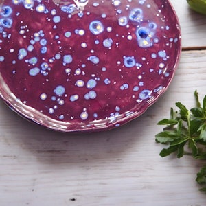 Ceramic Handmade Purple Dinner Plate, Vibrant Purple Kitchen Decor, Modern Kitchen Dish, Contemporary Home Gift image 3