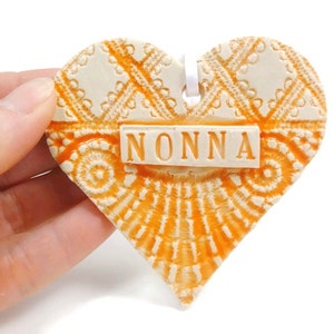 Nonna Ornament, Italian Grandmother, Christmas Ornament, Secret Santa, Stocking Stuffer Orange