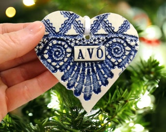 Avó Ornament, Grandparent Gift, Valentine Heart,New Grandmother, Grandma Christmas, Portuguese Avo Gift, Avo Christmas Gift, Portuguese Gift